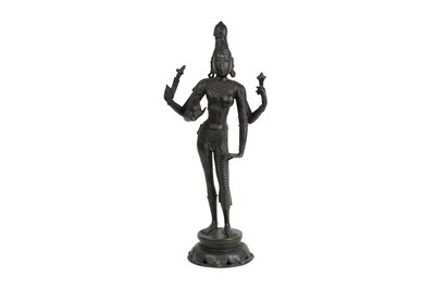 Lot 171 - A CHOLA-REVIVAL BRONZE STATUE OF ARDHANARISHVARA (अर्धनारीश्व)