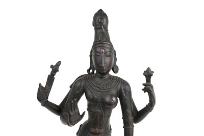Lot 171 - A CHOLA-REVIVAL BRONZE STATUE OF ARDHANARISHVARA (अर्धनारीश्व)