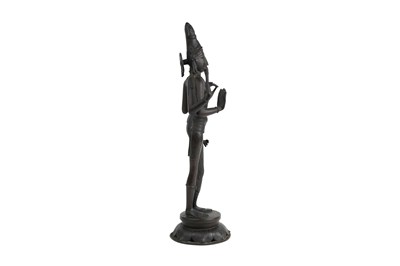 Lot 171 - A CHOLA-REVIVAL BRONZE STATUE OF ARDHANARISHVARA (अर्धनारीश्व)