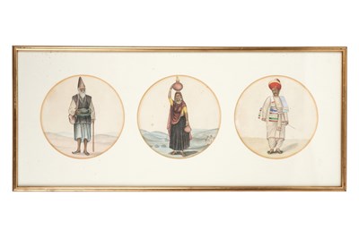 Lot 40 - SIX COMPANY SCHOOL WATERCOLOUR PORTRAITS OF INDIAN PEOPLE AND TRADESMEN