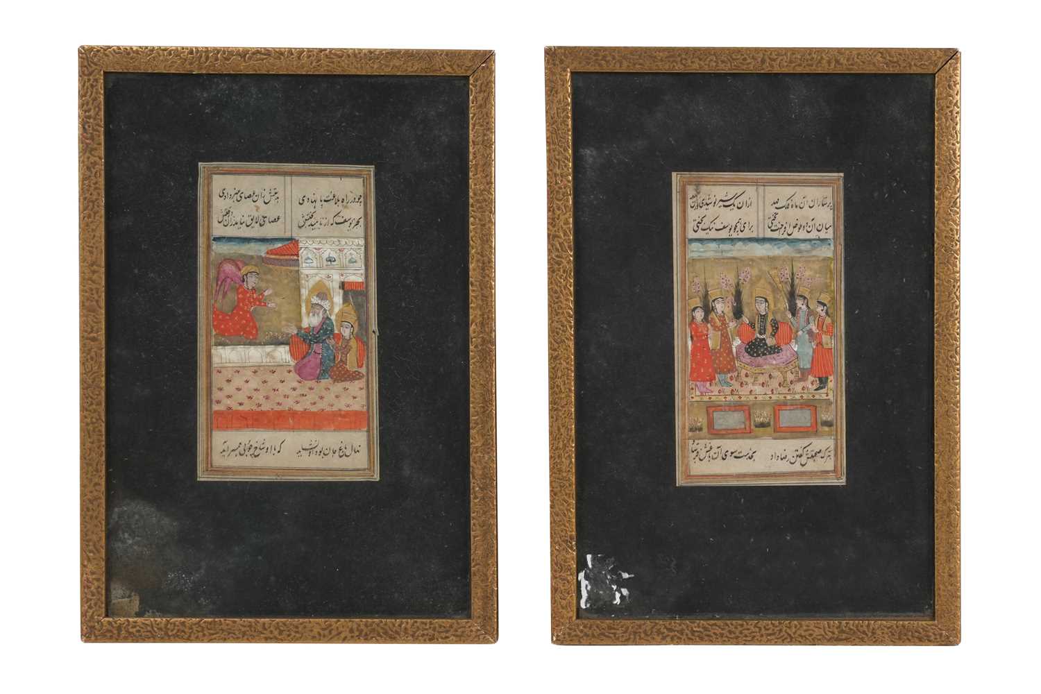 Lot 49 - TWO ILLUSTRATED LOOSE FOLIOS FROM A JAMI’S HAFT AWRANG SERIES: YUSUF AT COURT