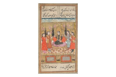 Lot 49 - TWO ILLUSTRATED LOOSE FOLIOS FROM A JAMI’S HAFT AWRANG SERIES: YUSUF AT COURT