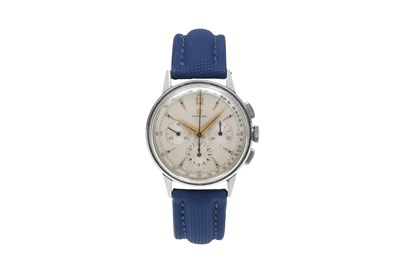Lot 30 - A VINTAGE  MEN'S OMEGA STAINLESS STEEL CHRONGRAPH.