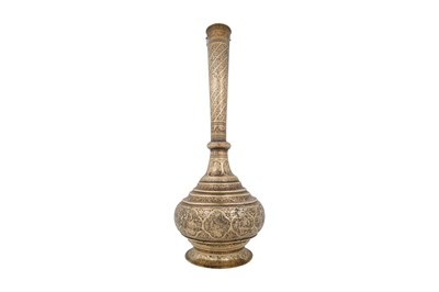Lot 183 - A PAIR OF ZAND-STYLE QAJAR MONUMENTAL BRASS VASES