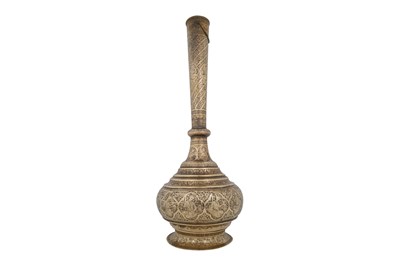 Lot 183 - A PAIR OF ZAND-STYLE QAJAR MONUMENTAL BRASS VASES