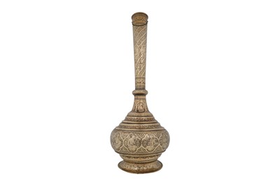 Lot 183 - A PAIR OF ZAND-STYLE QAJAR MONUMENTAL BRASS VASES