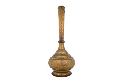 Lot 183 - A PAIR OF ZAND-STYLE QAJAR MONUMENTAL BRASS VASES