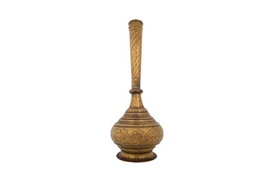 Lot 183 - A PAIR OF ZAND-STYLE QAJAR MONUMENTAL BRASS VASES