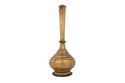 Lot 183 - A PAIR OF ZAND-STYLE QAJAR MONUMENTAL BRASS VASES