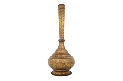Lot 183 - A PAIR OF ZAND-STYLE QAJAR MONUMENTAL BRASS VASES