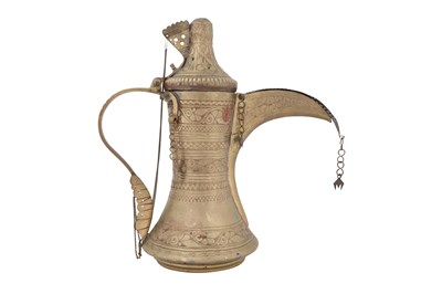 Lot 217 - A NAZWA STYLE QURAYSHIA TRIBE BRASS DALLAH COFFEE POT