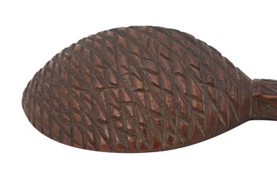 Lot 155 - A SUFI DERVISH CARVED WOOD BACKSCRATCHER WITH SHI’A INSCRIPTION