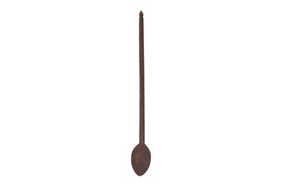 Lot 155 - A SUFI DERVISH CARVED WOOD BACKSCRATCHER WITH SHI’A INSCRIPTION