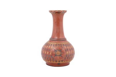 Lot 122 - A GOLD AND SILVER-OVERLAID TOPHANE WARE VASE WITH OTTOMAN SULTAN’S TUGHRA