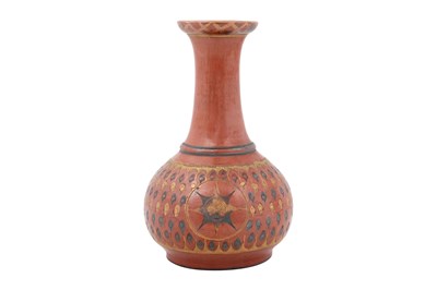 Lot 122 - A GOLD AND SILVER-OVERLAID TOPHANE WARE VASE WITH OTTOMAN SULTAN’S TUGHRA