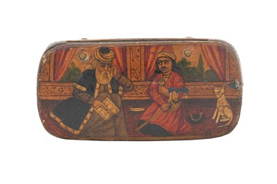 Lot 135 - A LACQUERED PAPIER-MÂCHÉ MINIATURE BOX