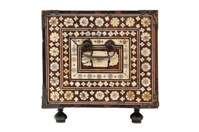 Lot 164 - λ AN ANGLO-INDIAN BONE-INLAID PORTABLE WRITING CABINET (VARGUENO)