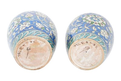 Lot 123 - A PAIR OF ARMENIAN POLYCHROME-PAINTED KARAKASHIAN POTTERY VASES