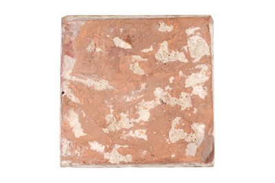 Lot 152 - AN INDIAN POTTERY TILE WITH SPLIT PALMETTE SPIRAL