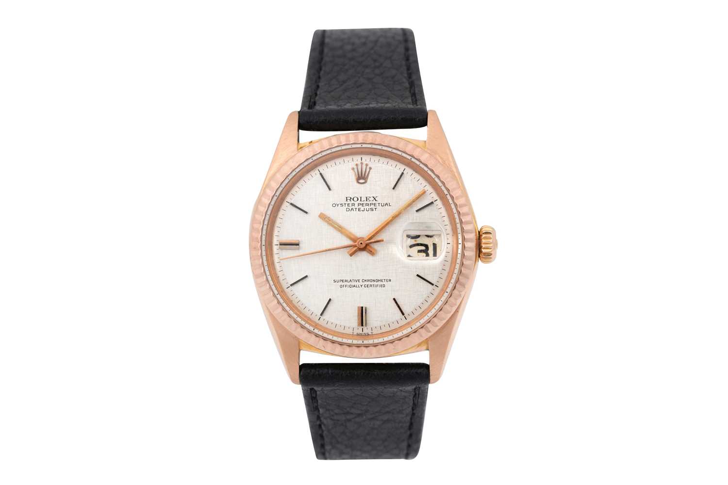 Lot 3 - A RARE MEN'S ROLEX 18K ROSE GOLD AUTOMATIC WRISTWATCH.
