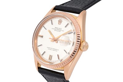 Lot 3 - A RARE MEN'S ROLEX 18K ROSE GOLD AUTOMATIC WRISTWATCH.