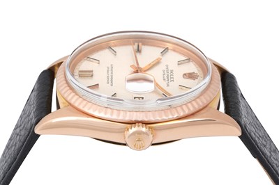 Lot 3 - A RARE MEN'S ROLEX 18K ROSE GOLD AUTOMATIC WRISTWATCH.