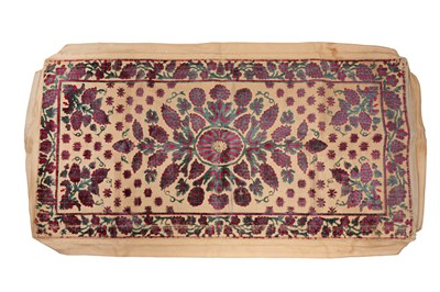 Lot 47 - A TURKISH VOIDED SILK VELVET PANEL (ÇATMA)