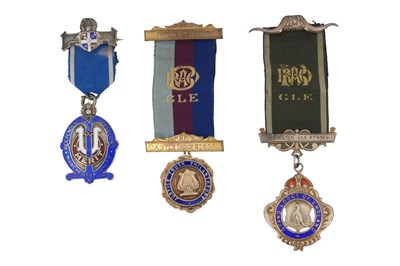 Lot 47 - THREE FRATERNAL SOCIETY MEDALS WITH RIBBONS, ENGLAND.