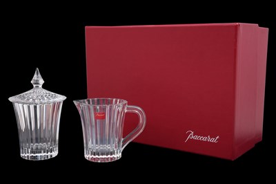 Lot 110 - A BACCARAT CRYSTAL 'MILLE NUITS' SUGAR AND CREAMER SET