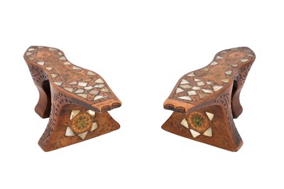 Lot 39 - A PAIR OF OTTOMAN MOTHER-OF-PEARL INLAID HAMMAM SHOES