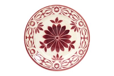 Lot 74 - A SAINT AMAND FRENCH POTTERY PLATE WITH OTTOMAN MOTIF