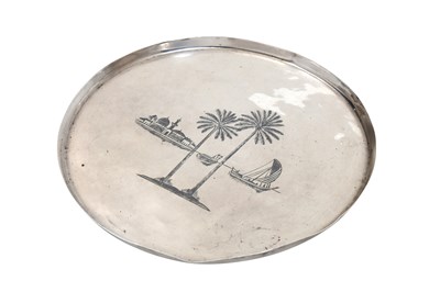 Lot 248 - AN UNMARKED IRAQI SILVER AND NIELLO DISH