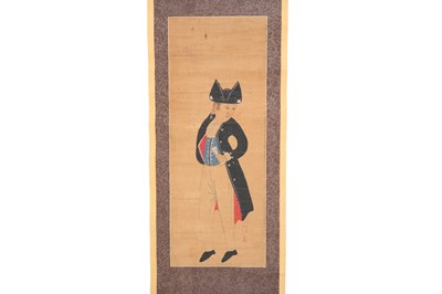 Lot A NAGASAKI SCHOOL SCROLL PAINTING OF A HOLLANDERA NAGASAKI SCHOOL SCROLL PAINTING OF A HOLLANDER