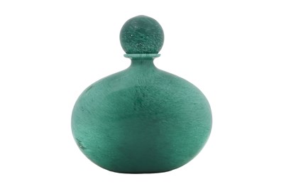 Lot 107 - AN ITALIAN GREEN GLASS DECANTER