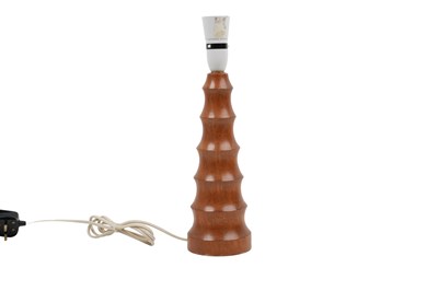 Lot 120 - A MID CENTURY TEAK FAUX BAMBOO LAMP