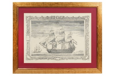 Lot 164 - A FRAMED PRINT OF A SHIP