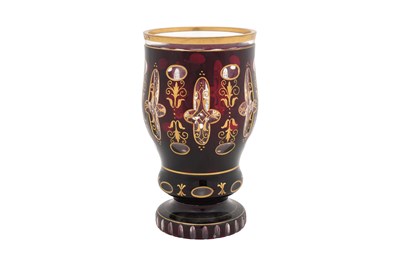 Lot 104 - A GILT RUBY GLASS BEAKER