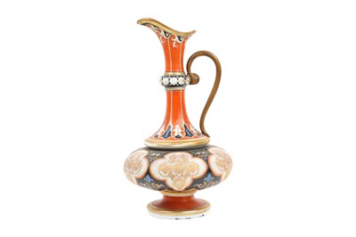 Lot 101 - A FRENCH ENAMELLED OPALINE GLASS EWER