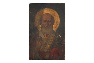 Lot 154 - A RUSSIAN ICON OF SAINT NICHOLAS