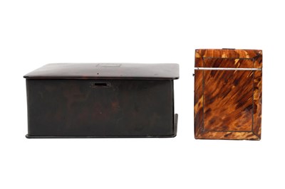 Lot 147 - λ TWO TORTOISE SHELL BOXES
