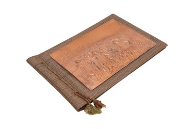 Lot 75 - A TURKISH PHOTO ALBUM WITH COPPER RELIEF PLATE