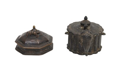 Lot 82 - TWO INDIAN COPPER ALLOY INKWELLS