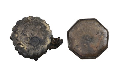 Lot 82 - TWO INDIAN COPPER ALLOY INKWELLS