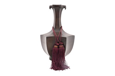 Lot 144 - A JAPANESE BRONZE HEXAGONAL VASE