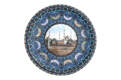 Lot 180 - AN IMPORTANT SILVER-GILT ENAMELLED PLATE GIFTED FROM KAISER WILHELM II THE OTTOMAN COURT OF SULTAN ABDELHAMID II