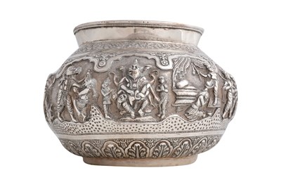 Lot 191 - A VAISHNAVA SILVER WATER BOWL (LOTA)