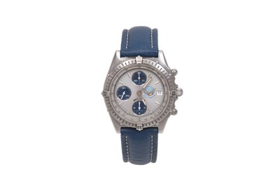 Lot 24 - A COLLECTABLE MEN'S  BREITLING STAINLESS STEEL AUTOMATIC CHRONOGRAPH WRISTWATCH.