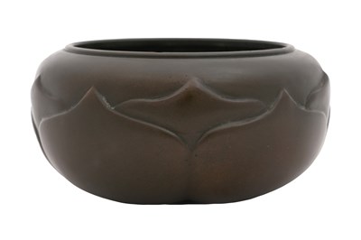 Lot 140 - A JAPANESE BRONZE 'LOTUS' ALMS BOWL