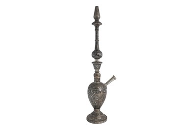 Lot 195 - A NIELLOED AND SILVER-INLAID HUQQA