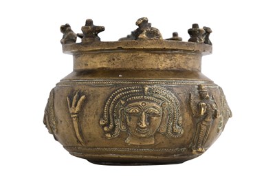 Lot 70 - AN INDIAN BRASS FOLK VIBUTHI BOWL